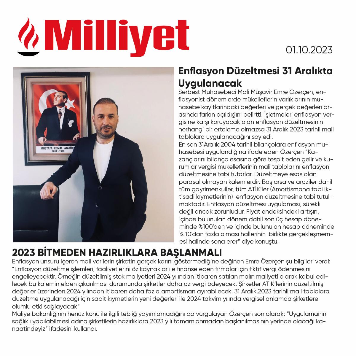 Enflasyon Düzeltmesi 31 Aralıkta Uygulanacak